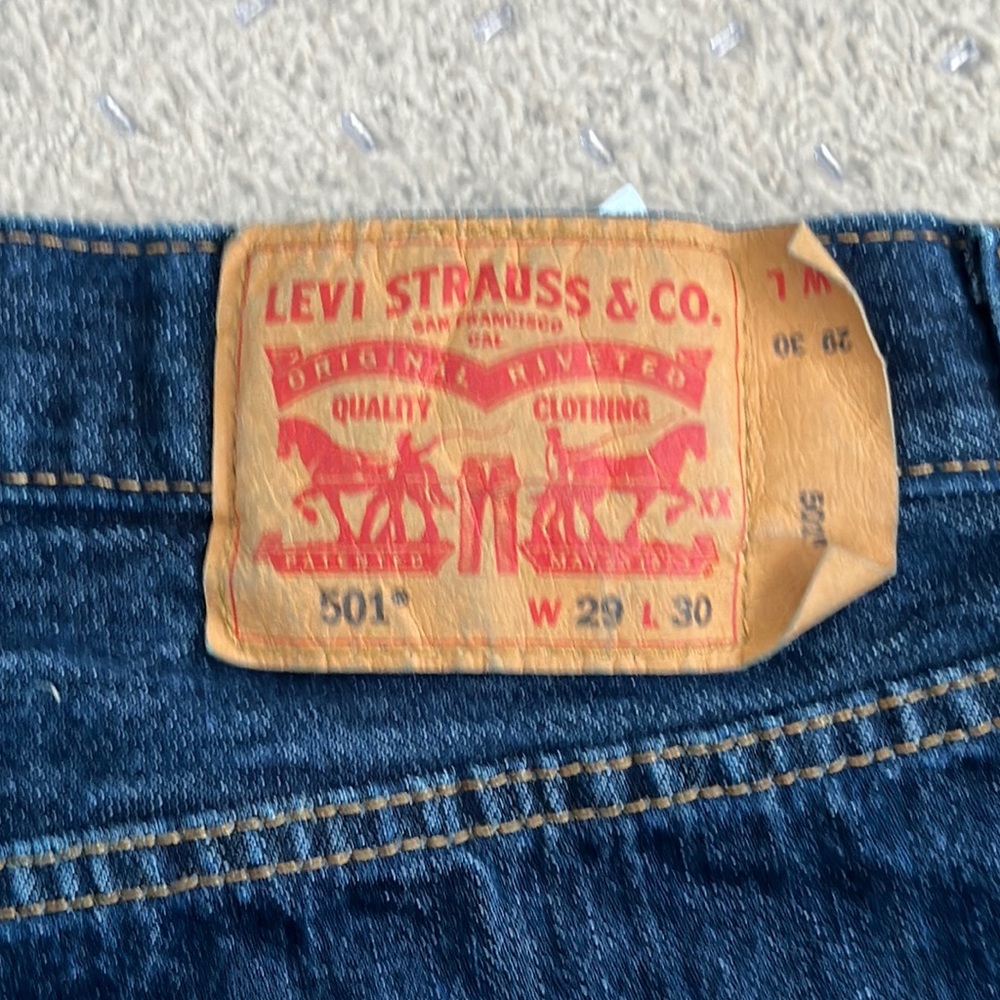 Levi’s 501 Button Fly Dark wash jeans. 29x30
